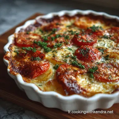 Recette Gratin de Tomates et Pommes de Terre &agrave; la Mozzarella Facile Fiche recette