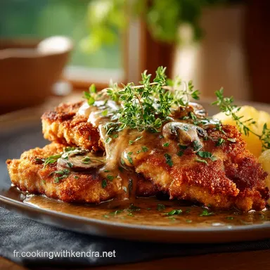J&auml;gerschnitzel Classique Escalope tendre et sauce foresti&egrave;re onctueuse Fiche recette