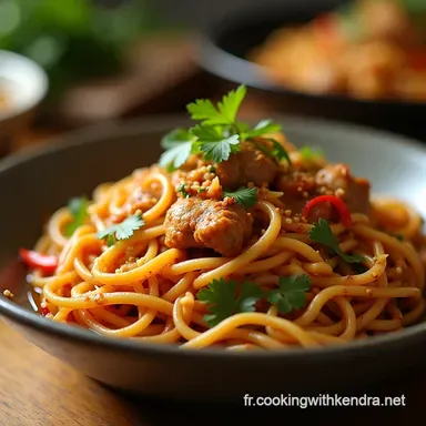 Lo Mein au Poulet et Un D&icirc;ner Asiatique Facile Fiche recette