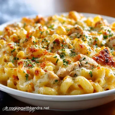 Macaroni au poulet Ranch et fromage La recette cr&eacute;meuse facile Fiche recette