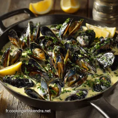 Moules &agrave; la cr&egrave;me dail et de citron cr&eacute;meuses Recette express en 30 min Fiche recette