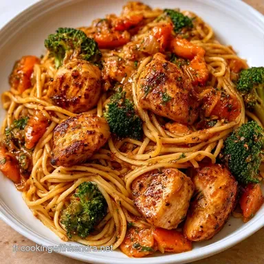 Nouilles Saut&eacute;es Poulet L&eacute;gumes en 30 Min Fiche recette
