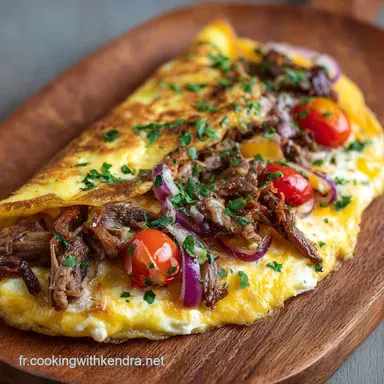 Omelette Gyros au Fromage de Brebis Faible en Glucides 25 min Fiche recette