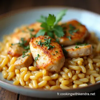 One Pot Orzo P&acirc;tes au Poulet Cr&eacute;m&eacute; Pr&ecirc;t en 30 Min
