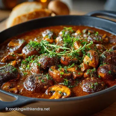 Recette Pilzgulasch Hongrois Cr&eacute;meux Gulasch de Champignons Fiche recette