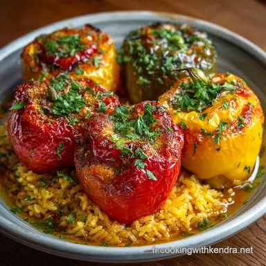 Poivrons Farcis au Riz Rouge Cuisine M&eacute;diterran&eacute;enne Facile Fiche recette