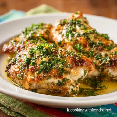 Poulet Cr&eacute;meux &agrave; l'Ail et au Persil : Recette Express en 25 min