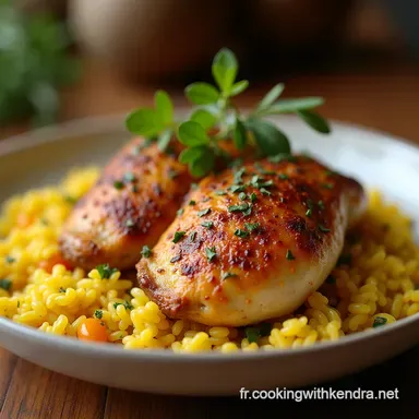 Poulet au Miel et &agrave; la Moutarde avec Riz Recette Facile et Chic Fiche recette