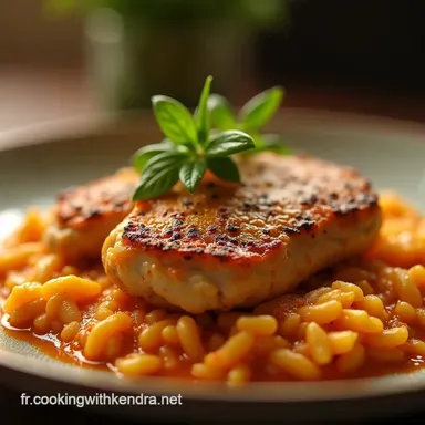 OrzoPfanne mit Paprikahuhn D&icirc;ner Rapide R&eacute;confortant Fiche recette