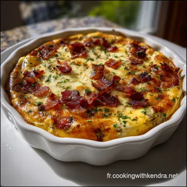 Quiche Sans Pte Aux Lardons : Cr&eacute;meuse et Rapide Fiche recette