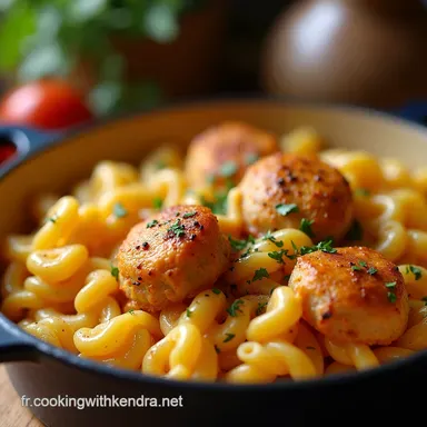 Ptes Rotini au Poulet Saucisse Notre Recette Familiale au Cheddar Fiche recette