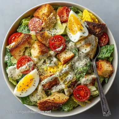 Salade C&eacute;sar : La Recette Authentique avec Vraie Sauce Maison Fiche recette