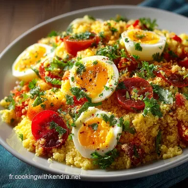 Salade de couscous &agrave; lavocat et aux &oelig;ufs Recette estivale et facile Fiche recette