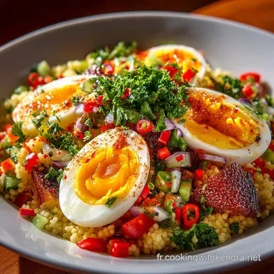 Salade de couscous &agrave; lavocat et aux &oelig;ufs Recette estivale et facile