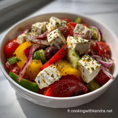 Salade grecque : Recette traditionnelle rapide (Horiatiki Salata) Fiche recette