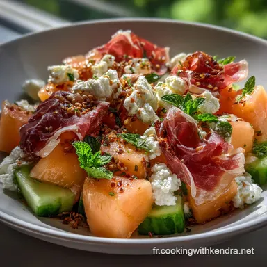 Salade de Melon Feta et Jambon: Fra&icirc;cheur Garantie Fiche recette