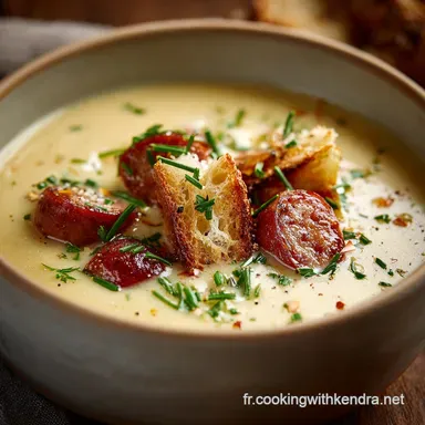 Soupe aux pommes de terre et saucisses Velout&eacute; r&eacute;confortant et cr&eacute;meux