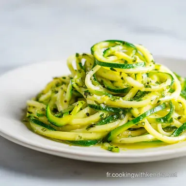 Spaghetti aux Courgettes : Recette Cr&eacute;meuse pour 4 Servings Fiche recette