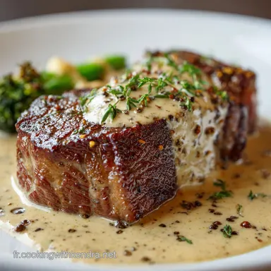 Steak de choufleur en sauce &agrave; la cr&egrave;me de poivre : Version Bistro Fiche recette