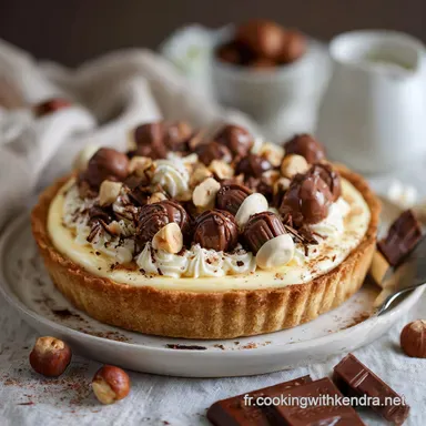 Tarte Kinder Bueno au Chocolat Blanc et Noisettes : Cr&eacute;meuse et Facile Fiche recette