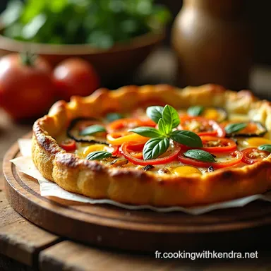 Recette Tarte aux L&eacute;gumes du Soleil et Ch&egrave;vre Frais Facile Fiche recette