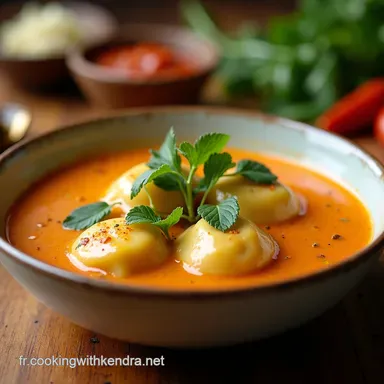 Soupe Tha&iuml;landaise aux Raviolis Tom Kha revisit&eacute;e Fiche recette