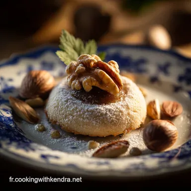 Walnuss Marzipan Pl&auml;tzchen Recette traditionnelle des biscuits de No&euml;l Fiche recette