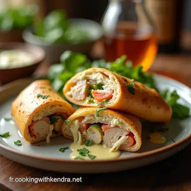 Wraps L&eacute;gers au Poulet Fromage Blanc D&icirc;ner Facile Fiche recette