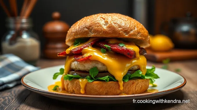 Burger de Poulet Gourmand avec Sauce à la Moutarde et au Miel