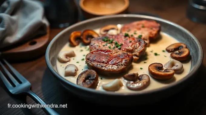 Filet de Mignon de Veau à la Crème et aux Champignons