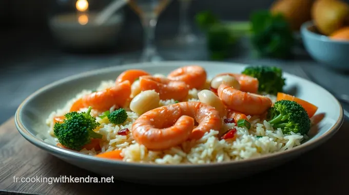 Nouilles sautées aux crevettes aux légumes croquants