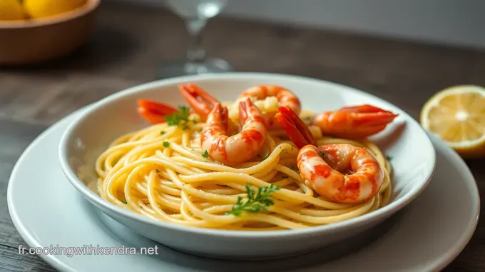 Pâtes aux Crevettes à l Ail et au Beurre Citronné