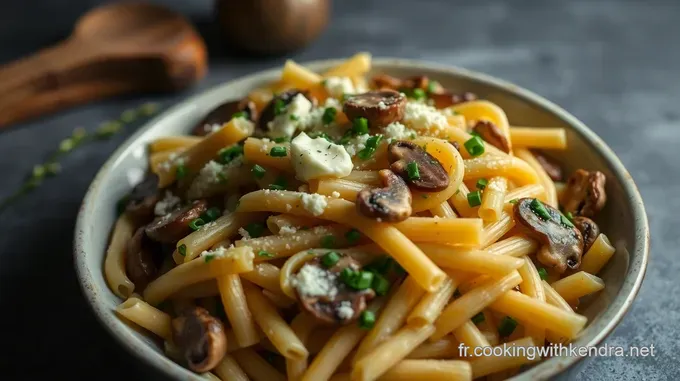 Pâtes Boursin Crémeuses aux Épinards et Champignons