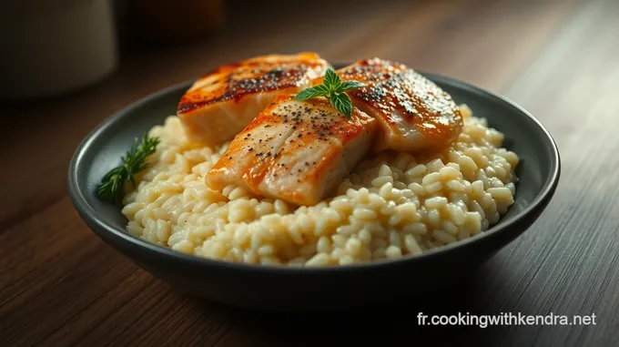 Saumon Parfumé sur Un Risotto Crémeux aux Agrumes