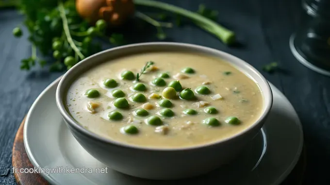 Velouté de Petits Pois Facile & Raffiné : Ma Recette Familiale Velouté de Petits Pois à la Crème & Menthe Fraîche
