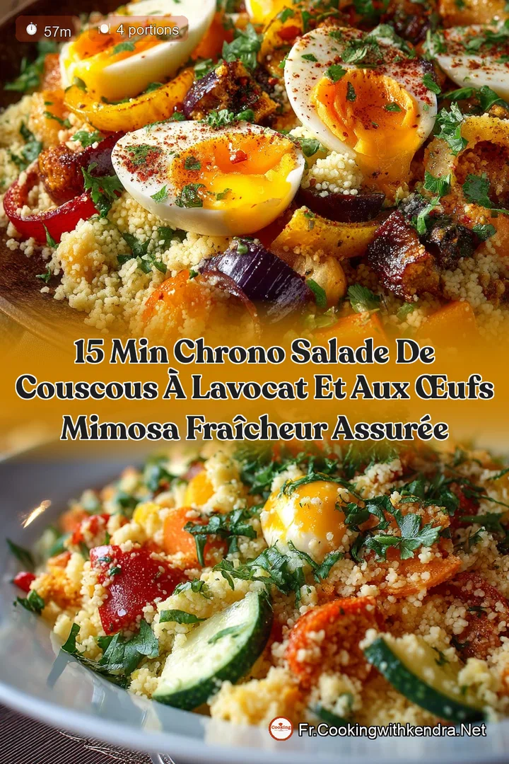 15 min chrono Salade de couscous &agrave; lavocat et aux &oelig;ufs Mimosa fra&icirc;cheur assur&eacute;e