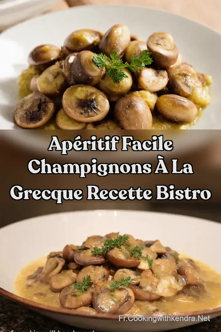 Ap&eacute;ritif Facile Champignons &agrave; la Grecque Recette Bistro
