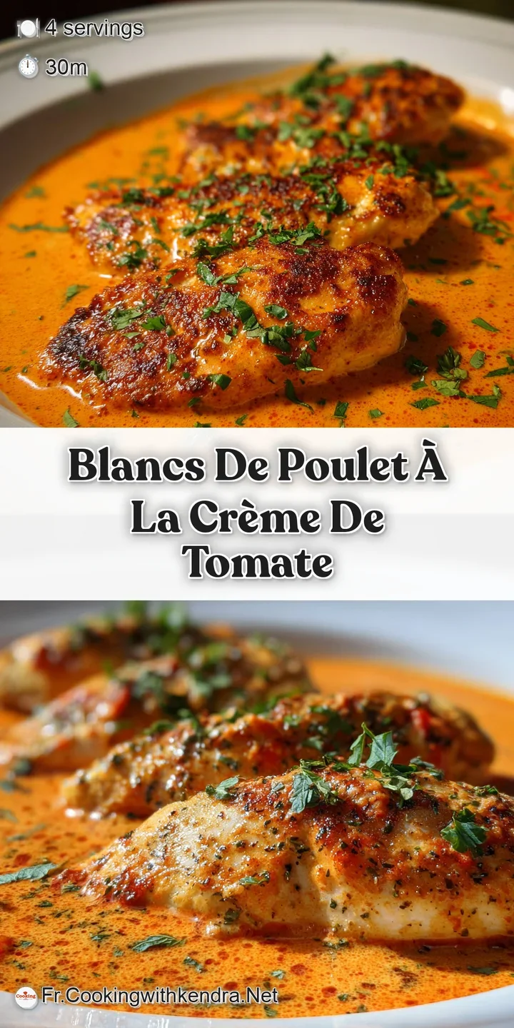 Close-up reveals tender chicken bathed in vibrant, creamy tomato sauce, flecked with aromatic herbs, promising a delicious...