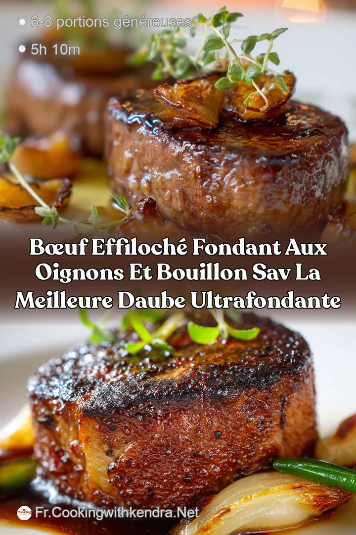 B&oelig;uf effiloch&eacute; fondant aux oignons et bouillon sav la meilleure daube ultrafondante