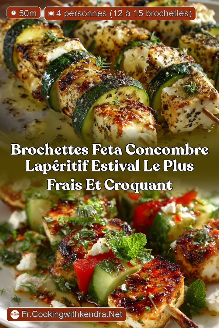 Brochettes Feta Concombre LAp&eacute;ritif Estival le Plus Frais et Croquant
