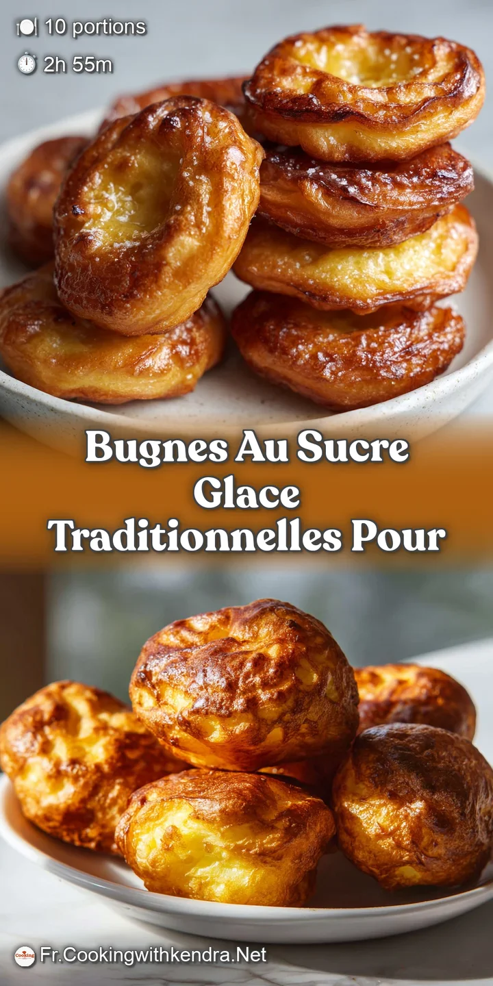 Close-up reveals the delicate, fried texture of a bugne, coated in a thick layer of sweet, powdery sugar; enticingly light...