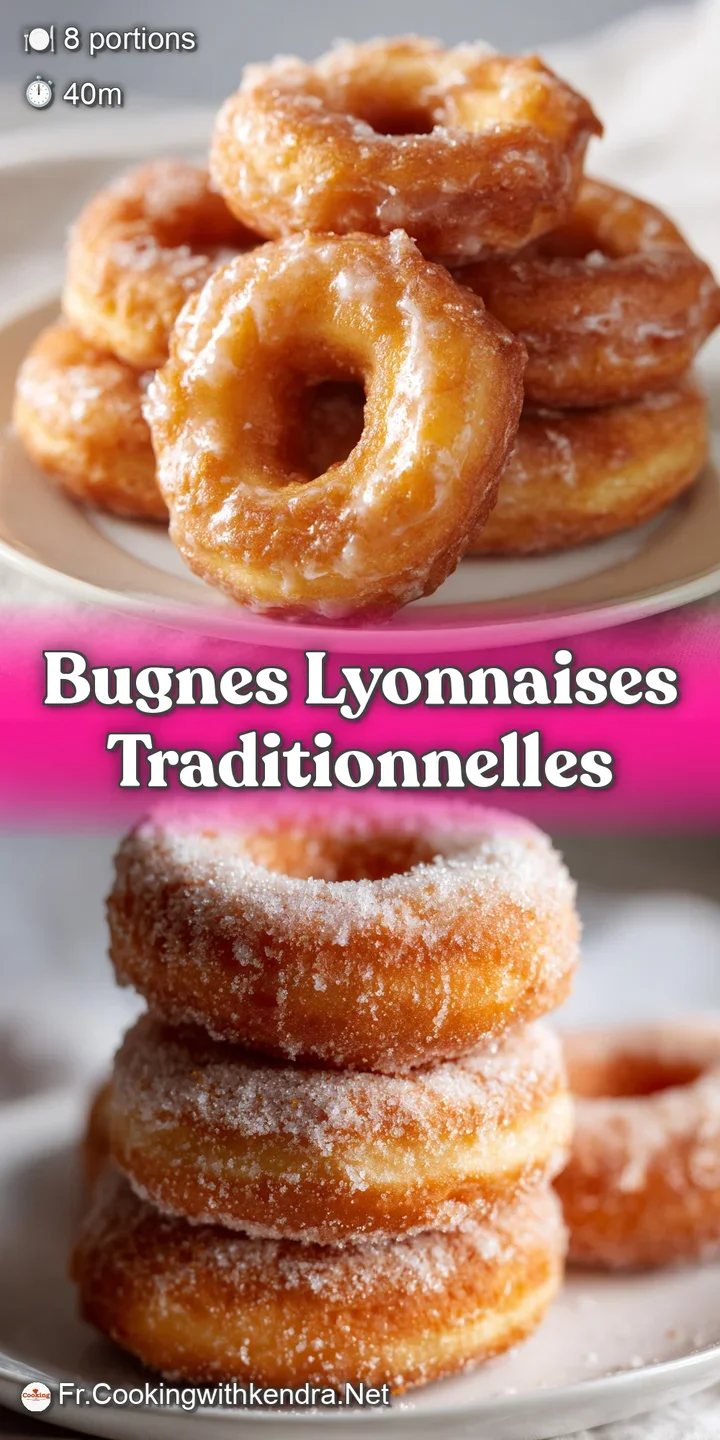 Close-up of a crispy, golden-brown bugne, generously coated in soft, white powdered sugar, inviting a sweet, melt-in-your-...