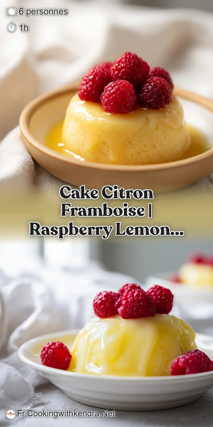 Gros plan sur la texture a&eacute;r&eacute;e d'une mie jaune et le brillant d'un gla&ccedil;age au citron avec une framboise juteuse.