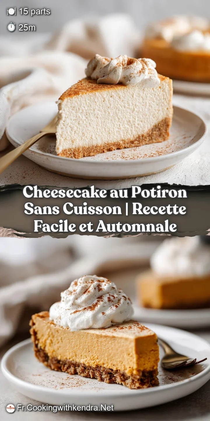 Close-up of a rich, velvety orange pumpkin cheesecake with a glossy, caramel drizzle and cinnamon dusting.