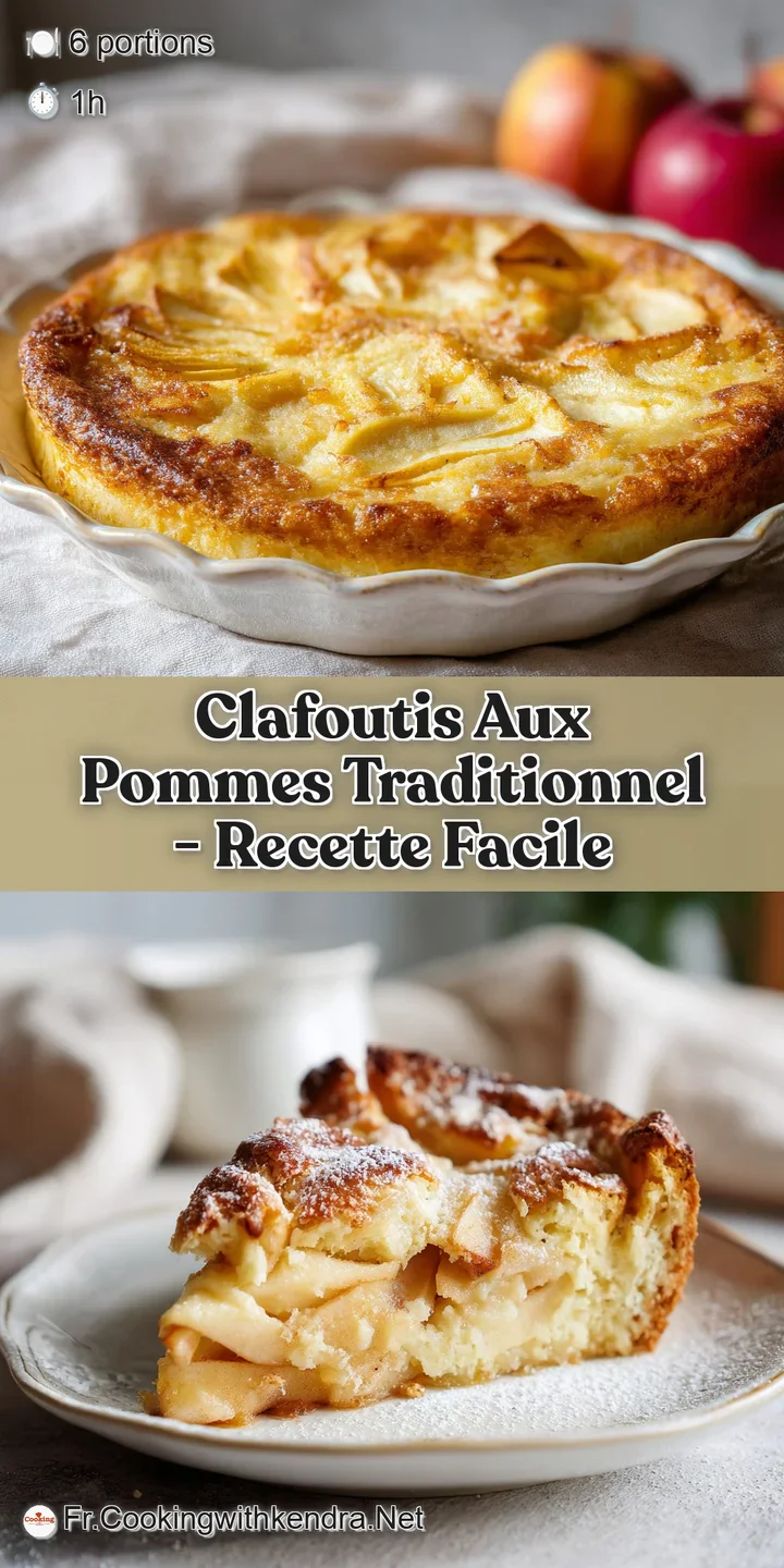 Close-up of a warm, golden-brown apple clafoutis, showing the custardy texture and caramelized apples. Lightly sugared.