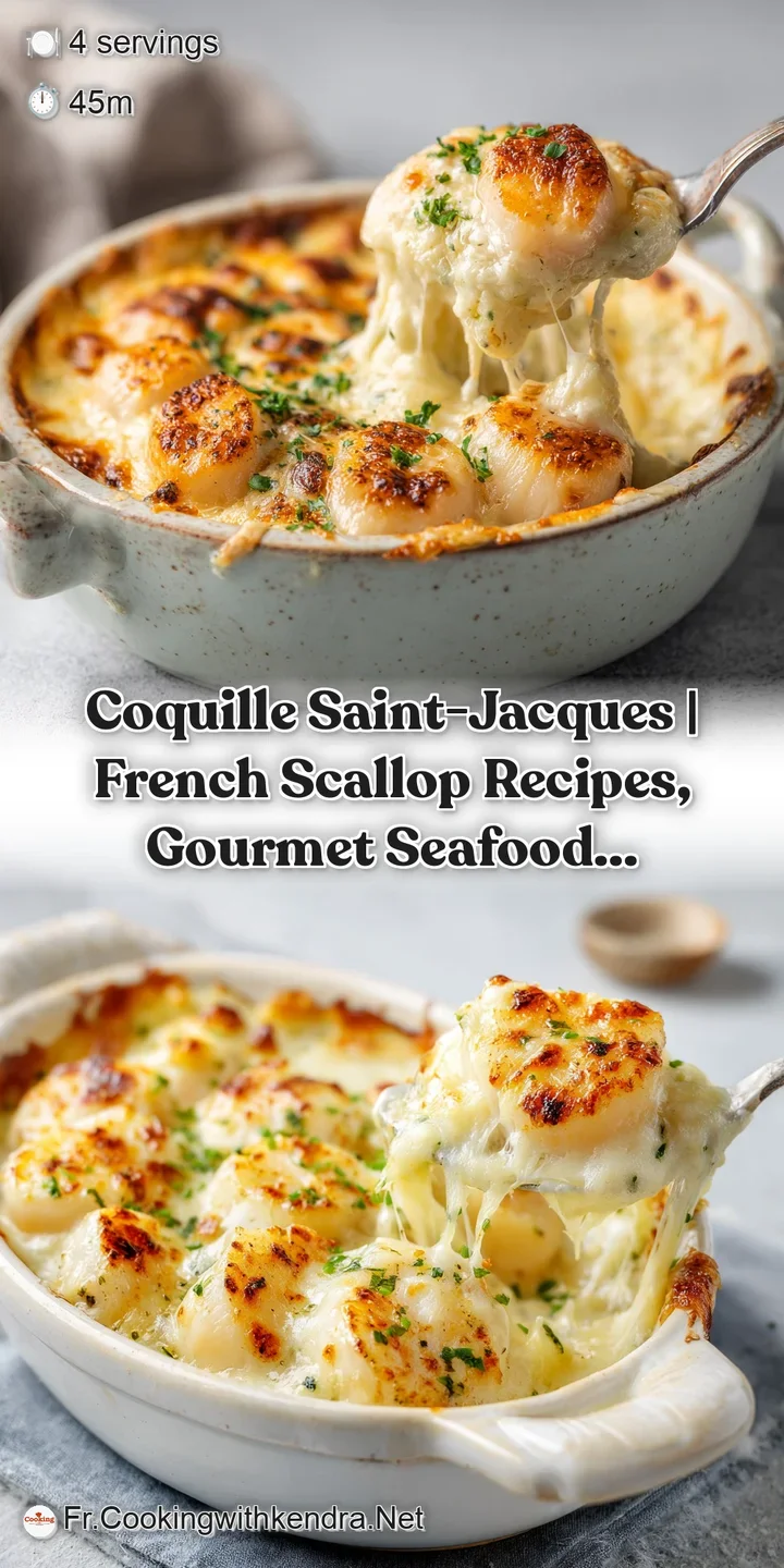 Close-up of plump, caramel-colored seared scallops with a tender, moist interior in a velvety sauce.