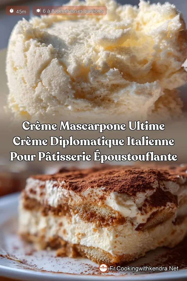Cr&egrave;me Mascarpone Ultime Cr&egrave;me Diplomatique Italienne pour P&acirc;tisserie &Eacute;poustouflante