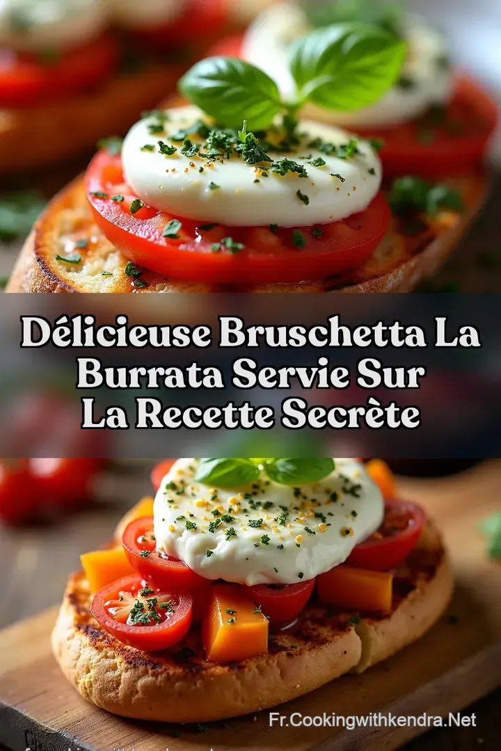 D&eacute;licieuse Bruschetta la burrata servie sur La recette secr&egrave;te