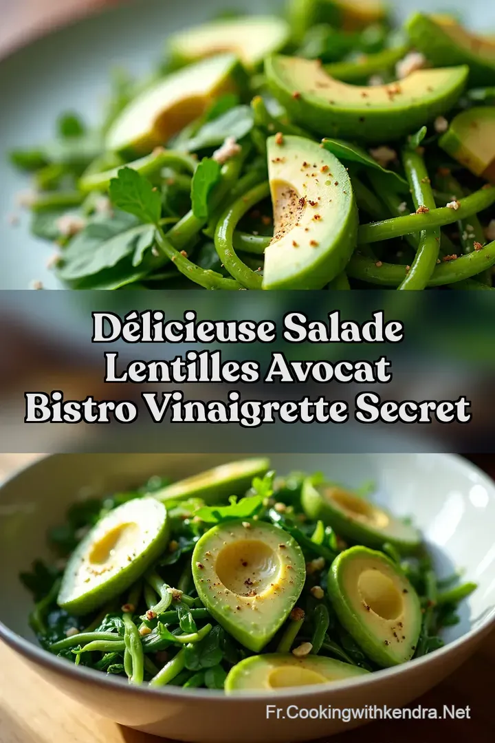 D&eacute;licieuse Salade Lentilles Avocat Bistro Vinaigrette Secret