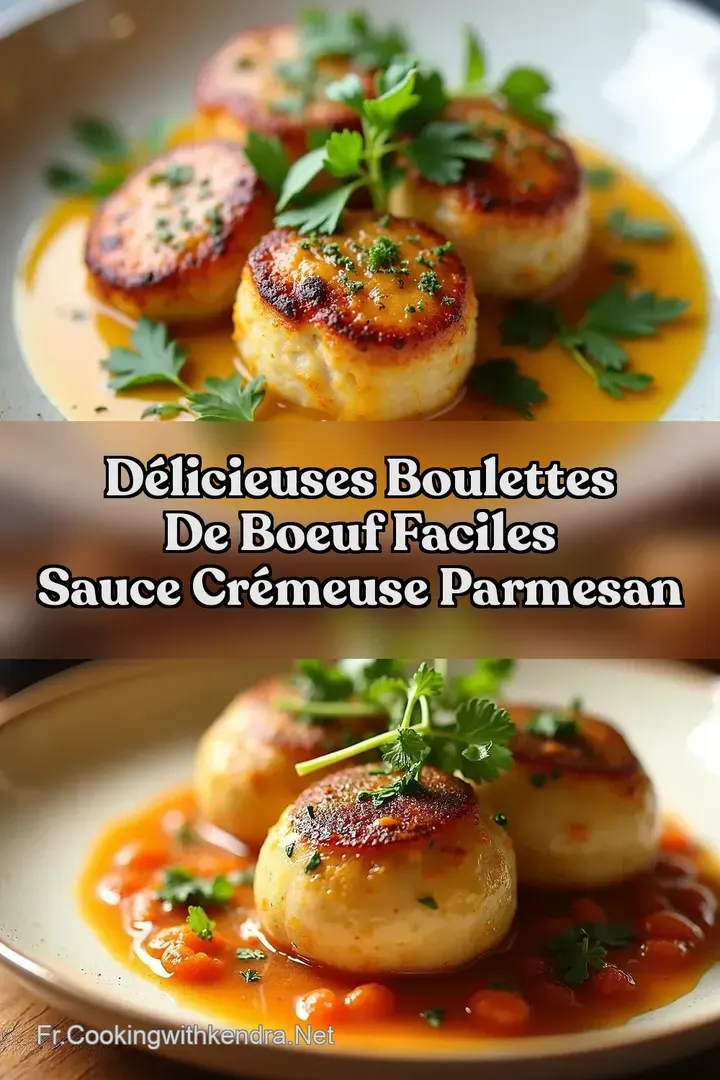 D&eacute;licieuses Boulettes de Boeuf Faciles Sauce Cr&eacute;meuse Parmesan